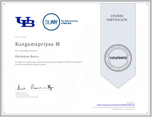 Blockchain Basics certificate